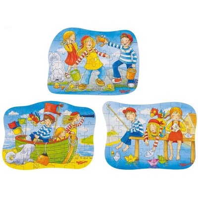 Goki Дървен пъзел Goki - Peggy Diggledey, Във водата, асортимент (57490)