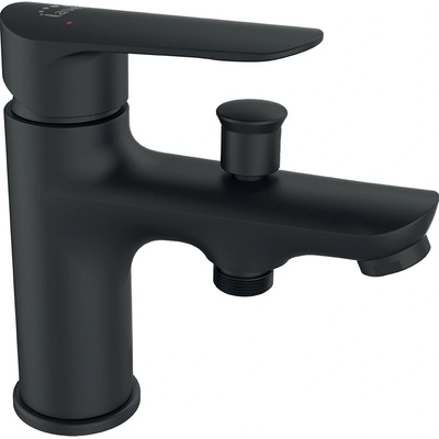 Комбиниран стоящ смесител за вана/умивалник черен мат с изход за подвижен душ (blp 71jd)