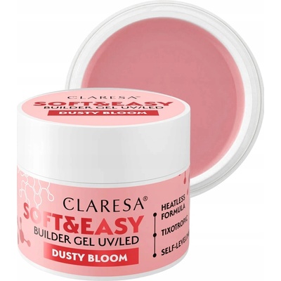 Claresa Uv Led gél na nechty Soft Easy Builder gel dusty bloom 45g