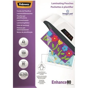 Fellowes Термоламиниращо фолио, 80 микрона, a3, гланц, 100 броя, fellowes 5306207 (5306207)