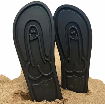 Žabky s penisovou podrážkou černé 44/45