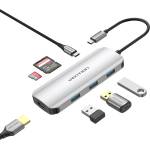 Vention докинг станция Docking Station Type-C - TOJHB - HDMI x 1, USB3.0 x 3, USB-C PD100W x 1, SD/TF (TOJHB) - stokatastoki