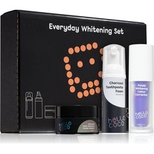 Hello Coco Teeth Whitening bieliaca zubná pasta 30 ml + bieliaci zubný púder 30 g + čistiaca pena s aktívnym uhlím 50 ml darčeková sada