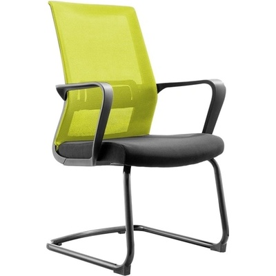 Посетителски стол RFG Smart M, до 120кг, дамаска/меш, черен/зелен, 2 броя в комплект (CH-180C/OS800/OA2006)