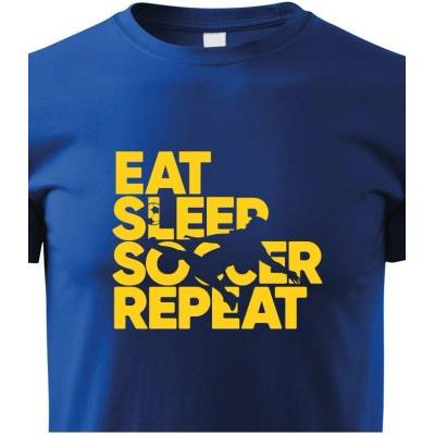 Dětské tričko Fotbal eat sleep soccer repeat ModráCanvas Dětské tričko Bezvatriko.cz 1560