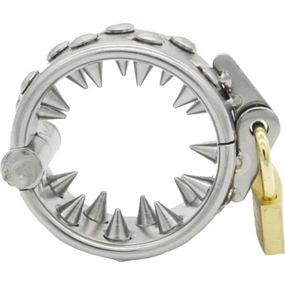 X Fun Метален пенис ринг с шипове и катинар "hells cockring" 30 мм