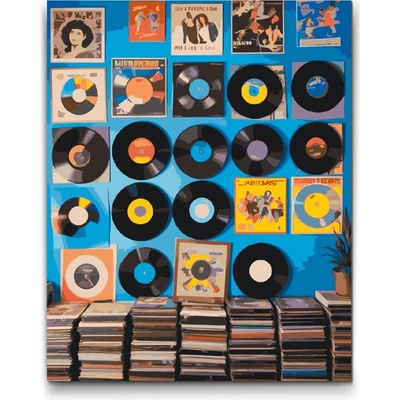 Vymalujsisam.cz Vinylové desky na stěně Velikost 40 x 50 cm Rámování Pouze srolované plátno