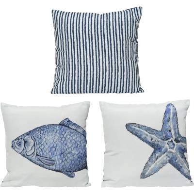 DECORIS ДЕКОРАТИВНА ВЪЗГЛАВНИЦА 875029 40х40х2.5см МОРСКА ЗВЕЗДА/МИДА (875029)