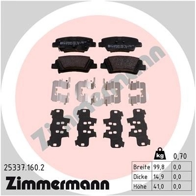 Sada brzdových destiček, kotoučová brzda ZIMMERMANN 25337.160.2