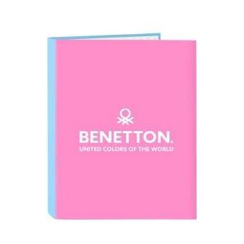 Benetton Папка с пръстени Benetton Spring Розов Небесно синьо A4 26.5 x 33 x 4 cm