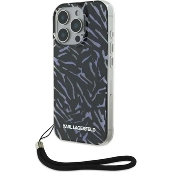KARL LAGERFELD Калъф Karl Lagerfeld Zebra With Cord iPhone 16 Pro - лилав (3666339320348)