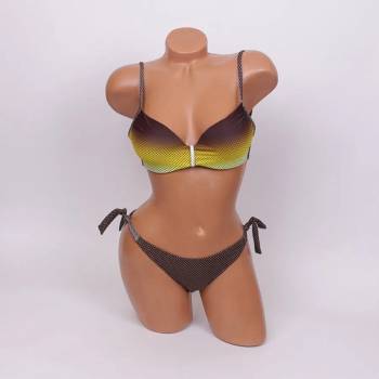 Image 1 of Бански в кафяво и жълто с точки