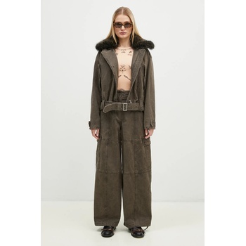 Kenzo Памучен панталон Kenzo Dyed Canvas Cargo Pants (FE62PA0909GK.92)