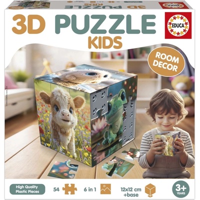 Educa 3D puzzle kocka zvieratká 54 ks