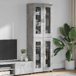 vidaXL Висок шкаф FLORIN 60 x 35 x 182 см Циментено сиво (3397907)