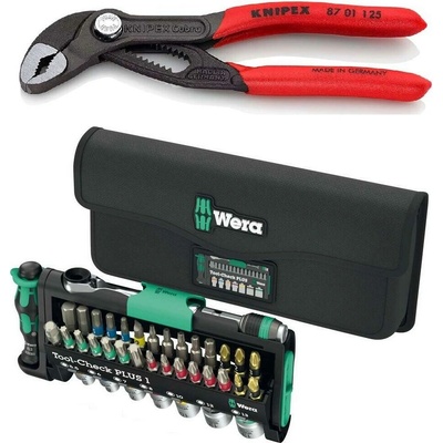 Wera 049070 Šroubovací bity, hlavice, ráčna a kleště Cobra Tool-Check Combi 1 (Sada 40 dílů) – Zboží Mobilmania