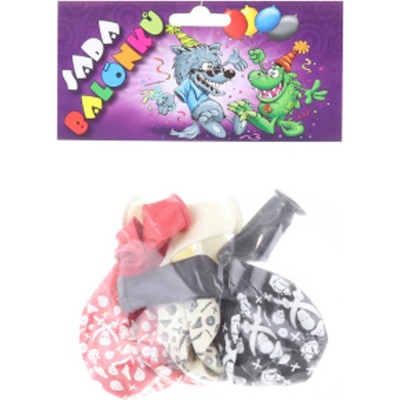 Lamps Balonky kulatý s potiskem piráti bílá červená černá