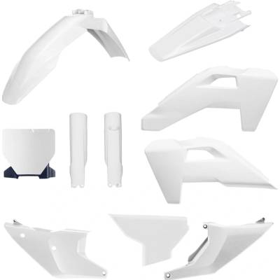 POLISPORT kompletní sada plastů (FULL KIT) HUSQVARNA TC/FC/TX/FX 25-26, KTM EXC/EXC-F/XC-W/XC-WF 24-25 v sadě kryt světla (8671700001) a kryty tlumičů (8352500001) barva bílá OEM