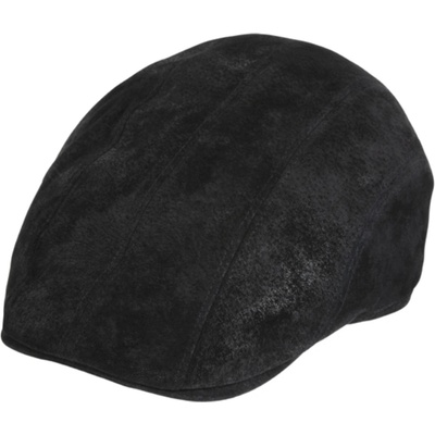 Fiebig Headwear since 1903 kožená bekovka s podšívkou černá