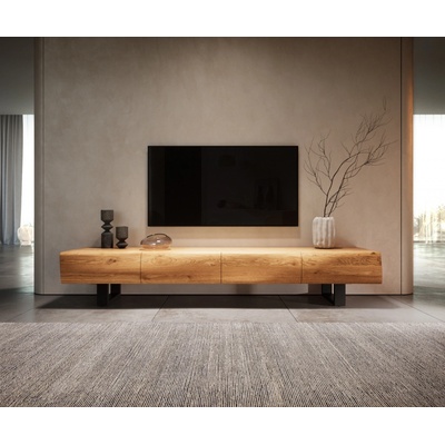 Delife New Live Edge 200 cm 4 dvířka tenká podnož kovová