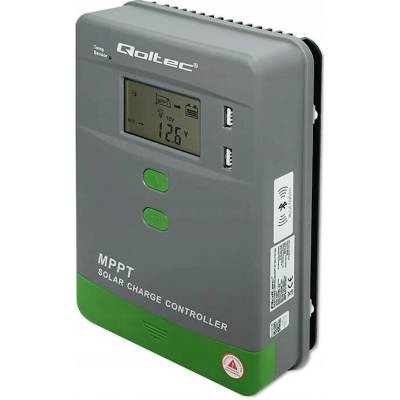 Qoltec Solární regulátor nabíjení MPPT 30A 12V/24V LCD 2xUSB Bluetooth