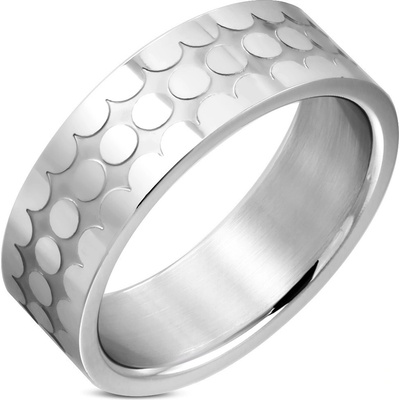 Šperky eshop prsten lesklé kroužky matný zářez J13.07