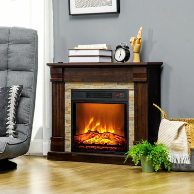 Homcom Dekorativní elektrický krb 1800 W hnědý