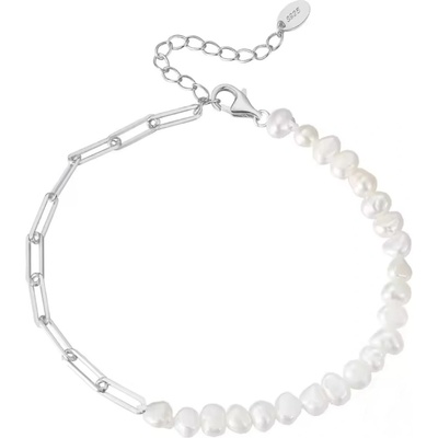 Olivie stříbrný perlový náramek 8722
