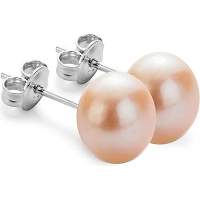 Swan Сребърни обици със сладководни розови перли 9-10 мм E9095P Swan