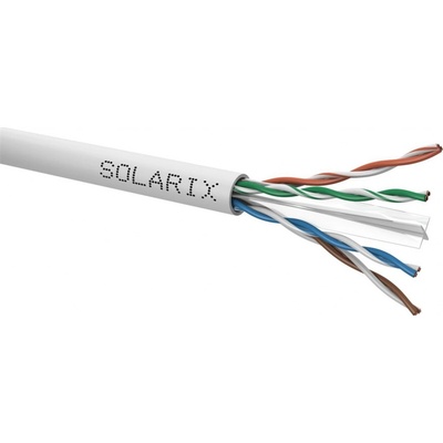 SOLARIX Kabel UTP 4x2x0,5 CAT6 drát (balení 100m/box) 27724160