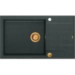 Quadron Unique Evan 136 XL вградена композитна мивка черно-медна 86x50 см (HCQE58650U8_PVDC1_P2O) Мивка за вграждане