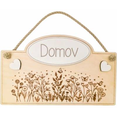 Dekorace z Řečice Cedulka "Domov květiny"