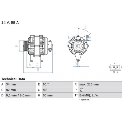 Generátor BOSCH 0 986 043 141 (0986043141)