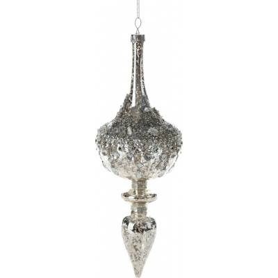EUROFIRANY VIANOČNÁ DEKORÁCIA SILVER SADA 4KS 8X25 CM STRIEBORNÁ