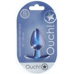 Ouch! Medium Silicone Plug 7.9 cm Metallic Blue - Smooth Design
