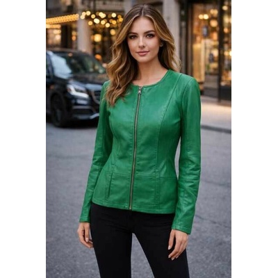 Max Original Leather Dámska kožená bunda MADI NEW Green
