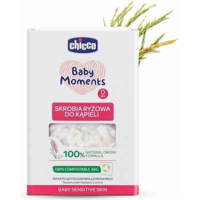 Chicco Baby Moments, Bio ryžový škrob do kúpeľa, 250g, od 0m+
