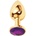 Sensual Метално дилдо Butt Plug "GOLD CRYSTAL PURPLE" 8 см. Размер - М