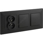 Legrand Legrand-Двоен еднополюсен ключ № 1 и двойна домашна розетка с рамка NILOE STEP 250V № (LR0034C)