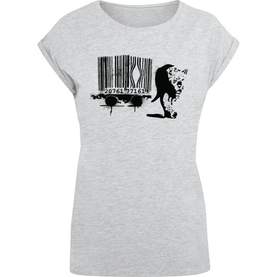 Urban Classics Тениска Ladies Brandalised - Barcode Leopard Circle T-Shirt heather grey XXLUB-MP5004456-00431 - Камуфлаж, размер S