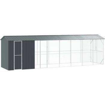 vidaXL Клетка за птици със съхранение Антрацит 860 x 208 x 247 см (3325155)