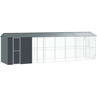 vidaXL Клетка за птици със съхранение Антрацит 860 x 208 x 247 см (3325155)
