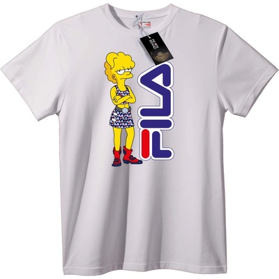 NOONEBRAND Тениска Лиза Симпсън x Fila - M, White