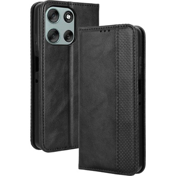 Motorola Кожен Калъф Портфейл за Motorola Moto G56 5G - Ретро дизайн, Магнитен, Стойка, Слот за Карти, Вкл. Протектор - 4 Цвята