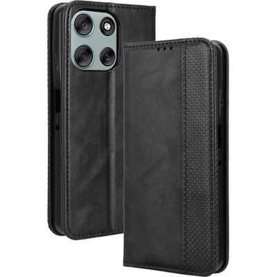 Motorola Кожен Калъф Портфейл за Motorola Moto G56 5G - Ретро дизайн, Магнитен, Стойка, Слот за Карти, Вкл. Протектор - 4 Цвята