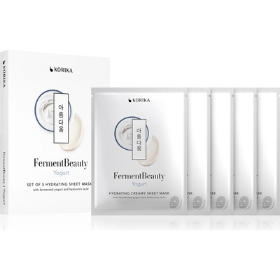 KORIKA FermentBeauty Yogurt Súprava hydratačných plátienkových masiek 5 x 23 g