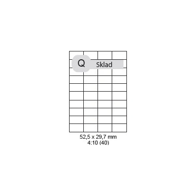 Print etikety 52,5x29,7 mm, biele, 40ks/A4, 100A4/bal