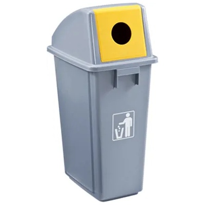 HORECANO GX-001B-Кош с люлеещ капак с дупка 58L 47x33xh81cm СИВ (0114152)