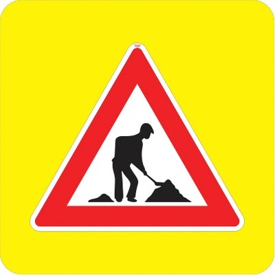 Dopravní Značka A15 zvýrazněná Pozor, práce na silnici – Zboží Dáma