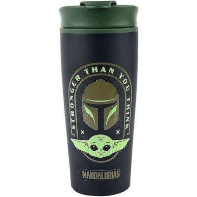 CurePink Cestovní hrnek Star Wars Hvězdné války The Mandalorian Stronger Than You Think 0,45 l